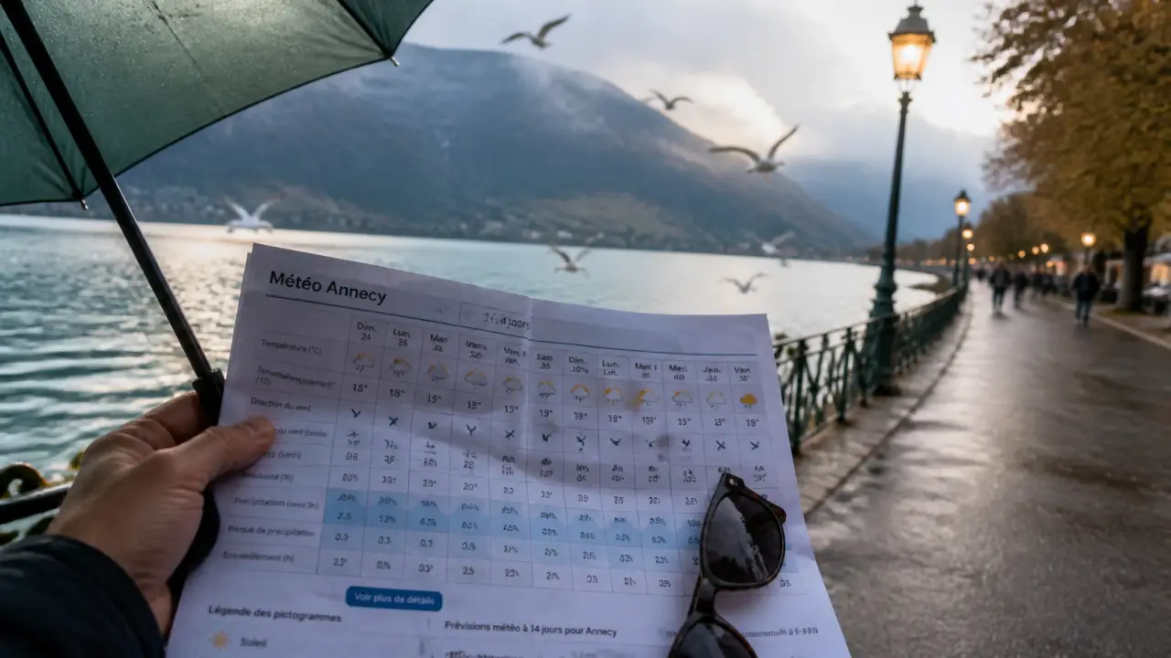 Annecy météo 14 jours : pluie et vent avant de sortir