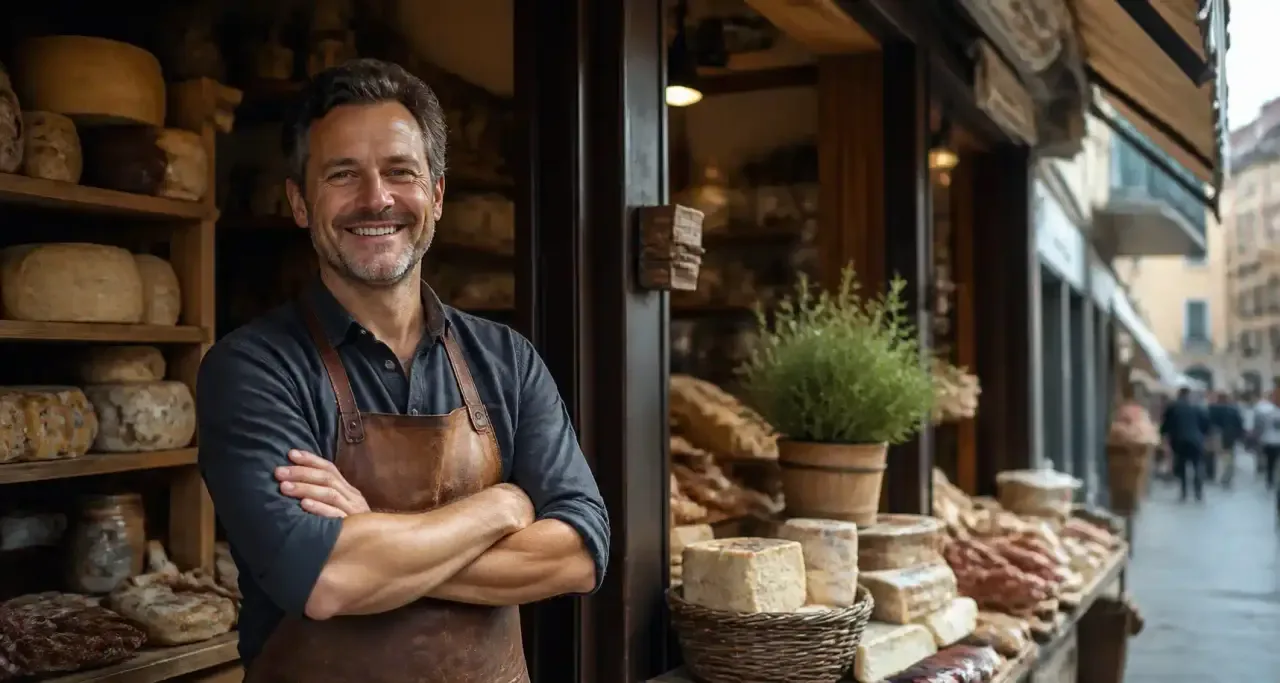 Commerçant dans sa boutique artisanale à Annecy