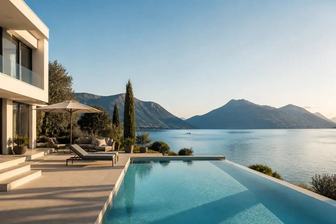 Hôtel Annecy bord du lac avec piscine au bord du lac d’Annecy, terrasse et vue sur les montagnes