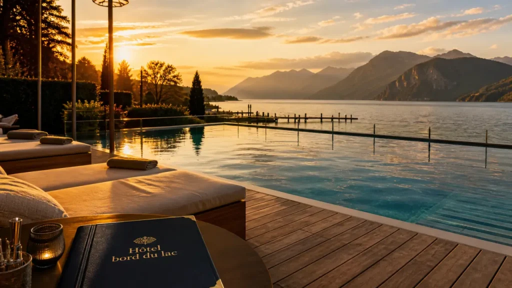 Hotel Annecy bord du lac avec piscine, vue lac et baignade