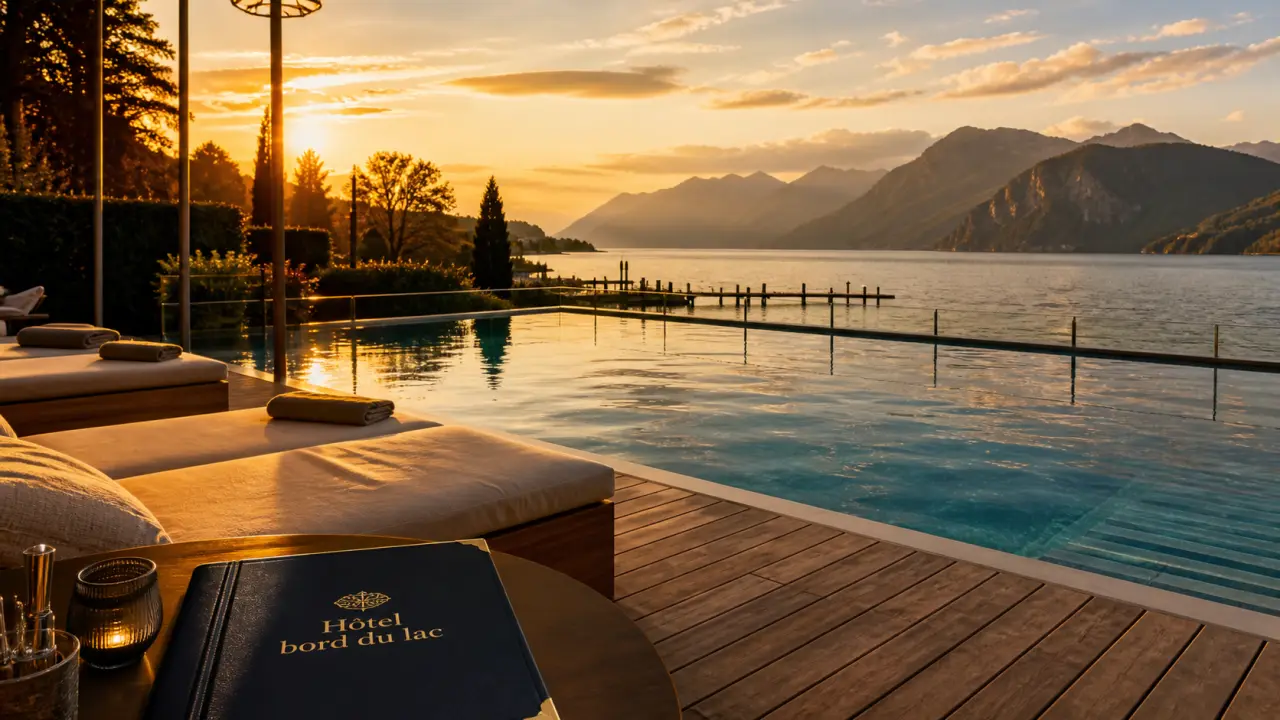 Hotel Annecy bord du lac avec piscine, vue lac et baignade