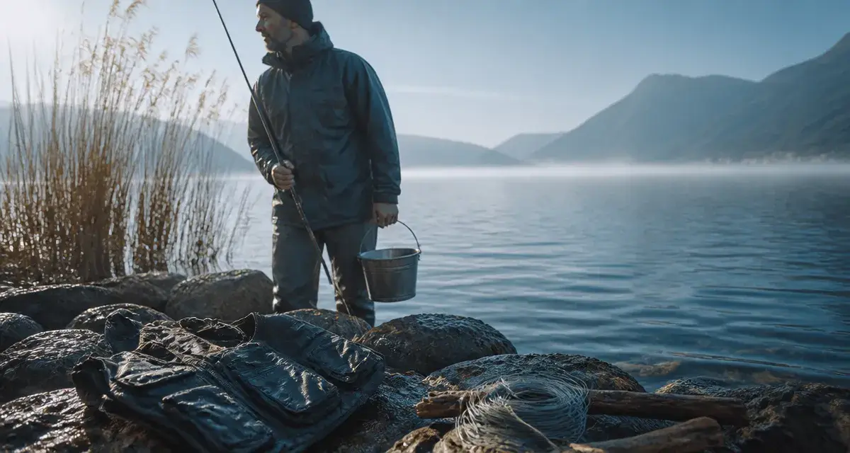 Poisson lac Annecy : pêcheur au bord du lac
