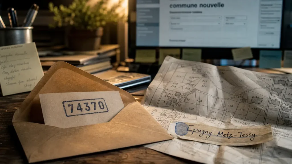 Metz Tessy code postal 74370 sur document administratif
