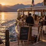 Restaurant bateau Annecy, dîner-croisière au golden hour sur le lac