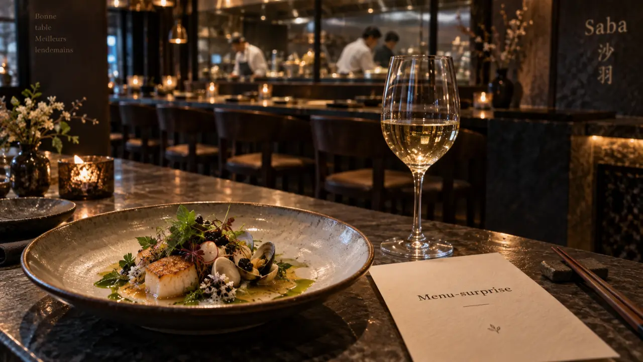Restaurant saba annecy : assiette gastronomique mer, végétal et influences asiatiques